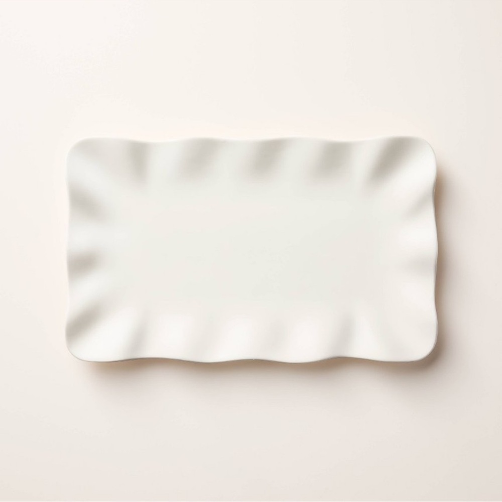 Ruffled Ceramic Serving Platter Cream - kate spade new york x Target - IN HAND